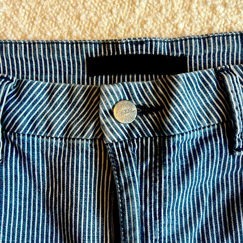 Joe’s blue white stripe jeans